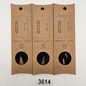 LOT OF 3 - ECCO PREMIUM LACES 120CM BLACK SPORTY ROUND LACE NIB 1X3PAIRS